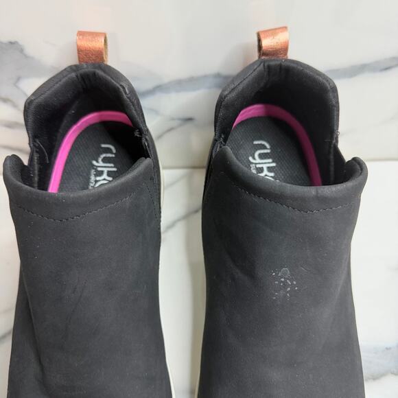 Ryka Wmns Black Faux Leather Vera Fashion Wedge Sneakers Sz 10 Comfort Slip-On - Picture 3 of 8